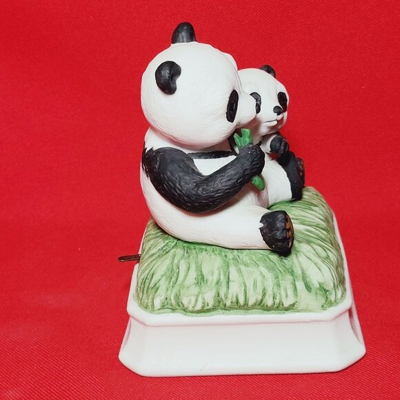 Gorham Mother Baby Panda Bear Music Box Plays Love Me Tender - Picture 10 of 13